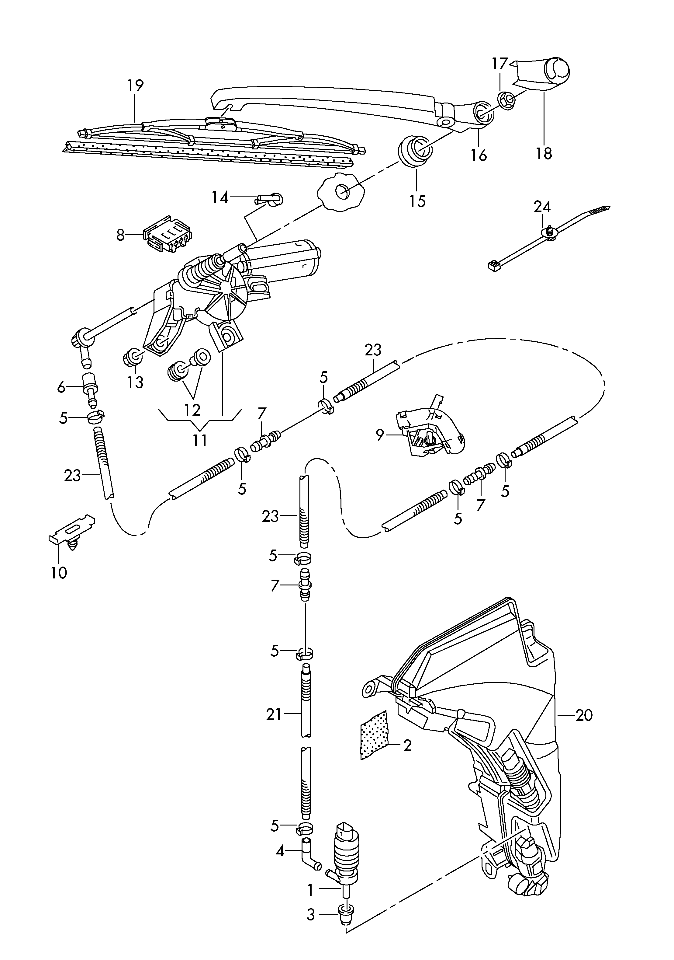 AUDI 8K9 955 407 - Siləcək qol dəsti, pəncərənin təmizlənməsi furqanavto.az