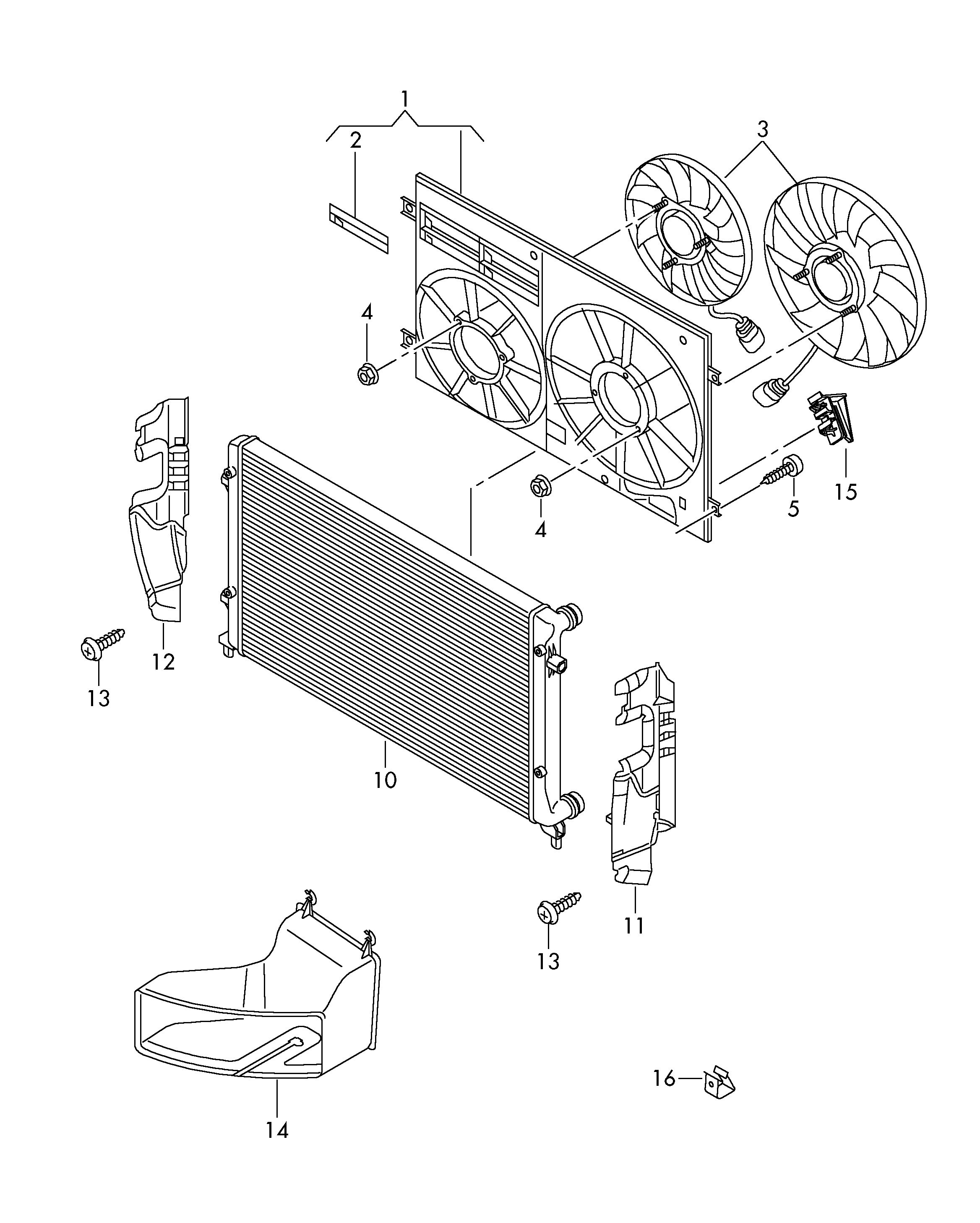 Skoda 1K0121205AB - Fen, radiator furqanavto.az