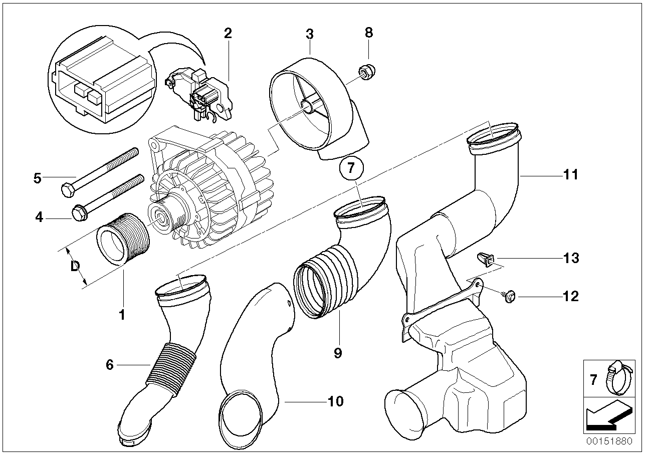 BMW 12 31 7 501 754 - Kasnak, alternator, sərbəst dönərli mufta furqanavto.az