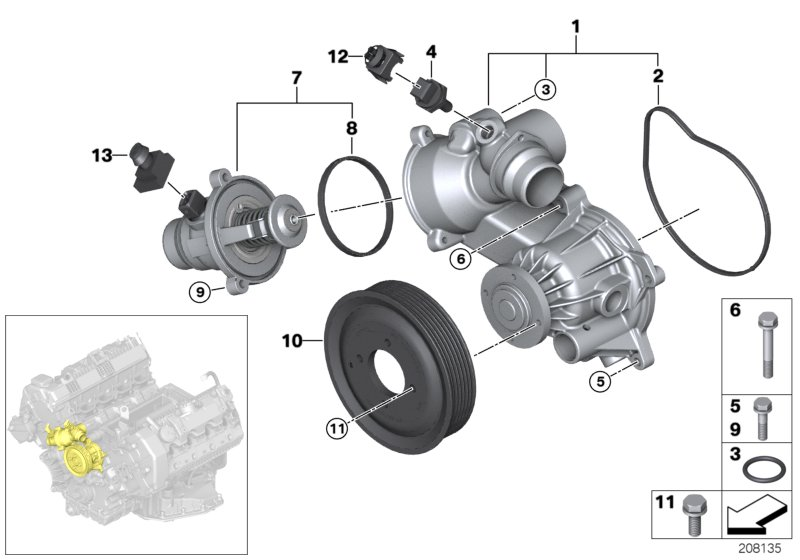 Mini 11 51 7 524 551 - Coolant pump, mechanical furqanavto.az