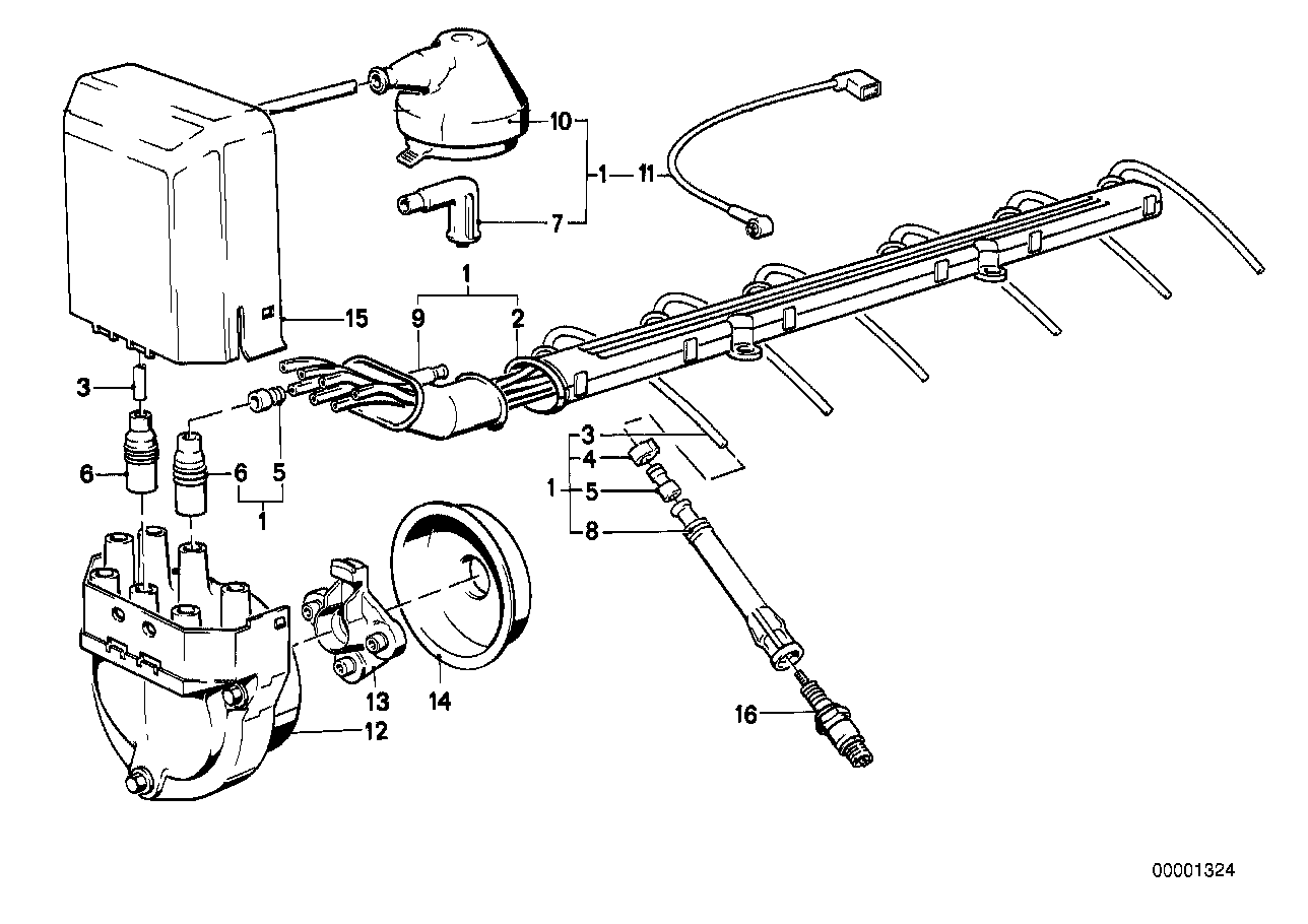 BMW 12 12 1 714 154 - Alovlanma kabeli dəsti furqanavto.az