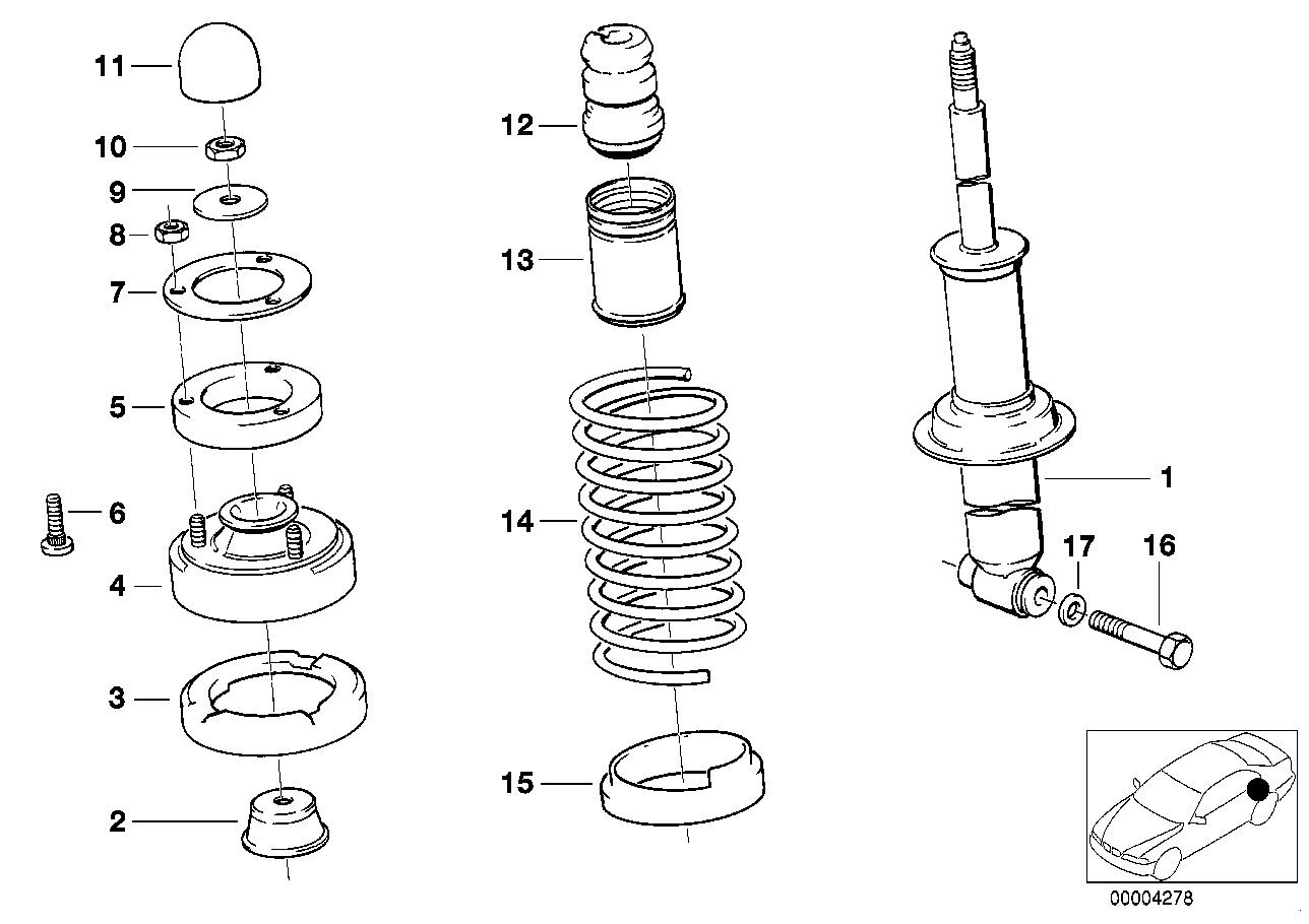 BMW 33 52 1 132 088 - Üst Strut Montajı furqanavto.az