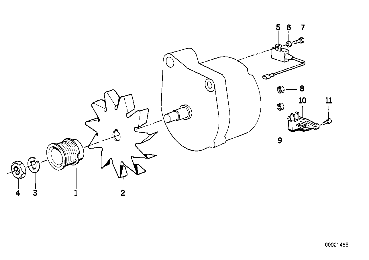 BMW 12 31 1 735 742 - Gərginlik tənzimləyicisi, alternator furqanavto.az