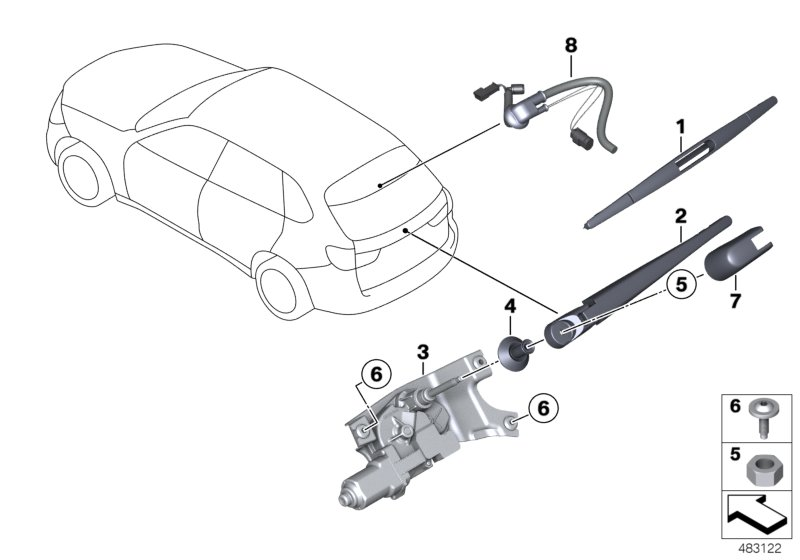 BMW 61627294430 - Siləcək qolu, pəncərələrin təmizlənməsi furqanavto.az