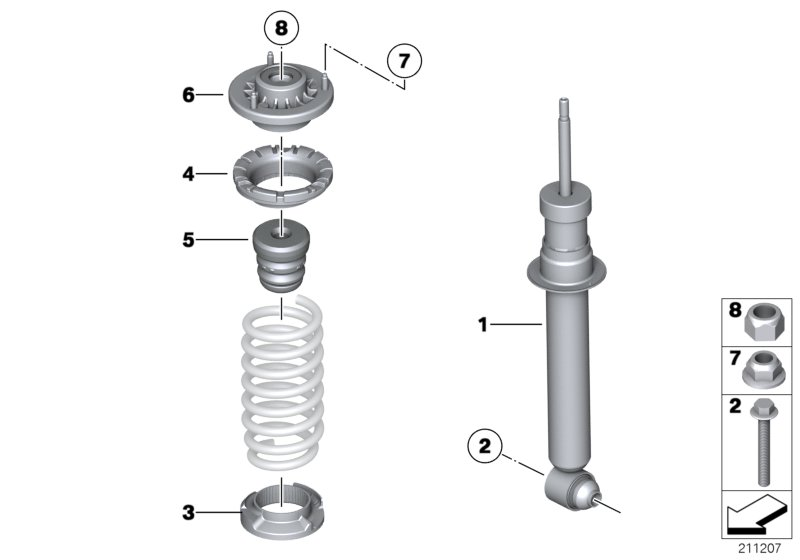 BMW (BRILLIANCE) 33 50 6 775 735 - Üst Strut Montajı furqanavto.az