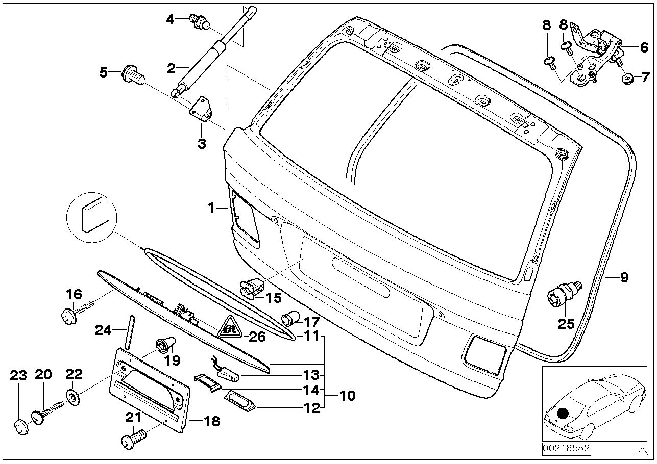 BMW 51248232873 - Qazlı bulaq, baqaj, yük yeri furqanavto.az