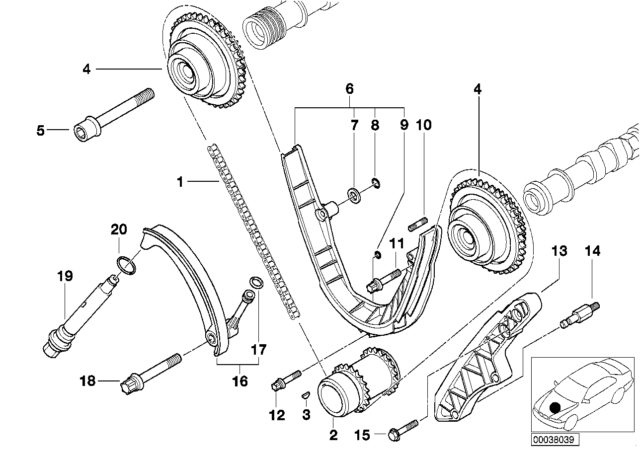 BMW 11 21 1 742 435 - Vaxt zəncirinin dəsti furqanavto.az