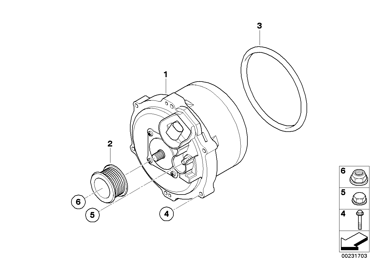 BMW 12311708607 - Kasnak, alternator, sərbəst dönərli mufta furqanavto.az