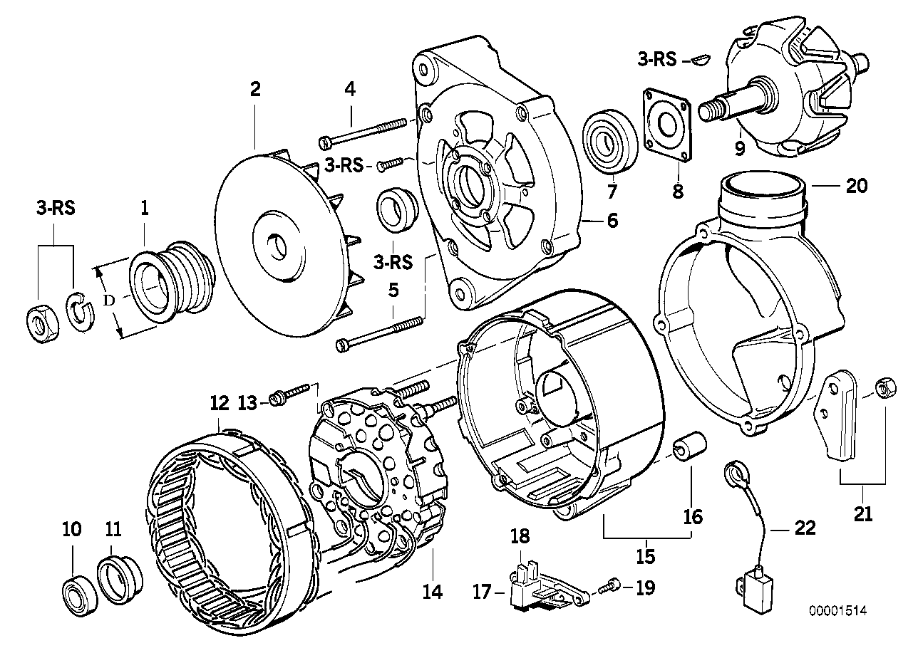 BMW 12 31 1 727 756 - Karbon fırçası, qanad dəsti, alternator furqanavto.az