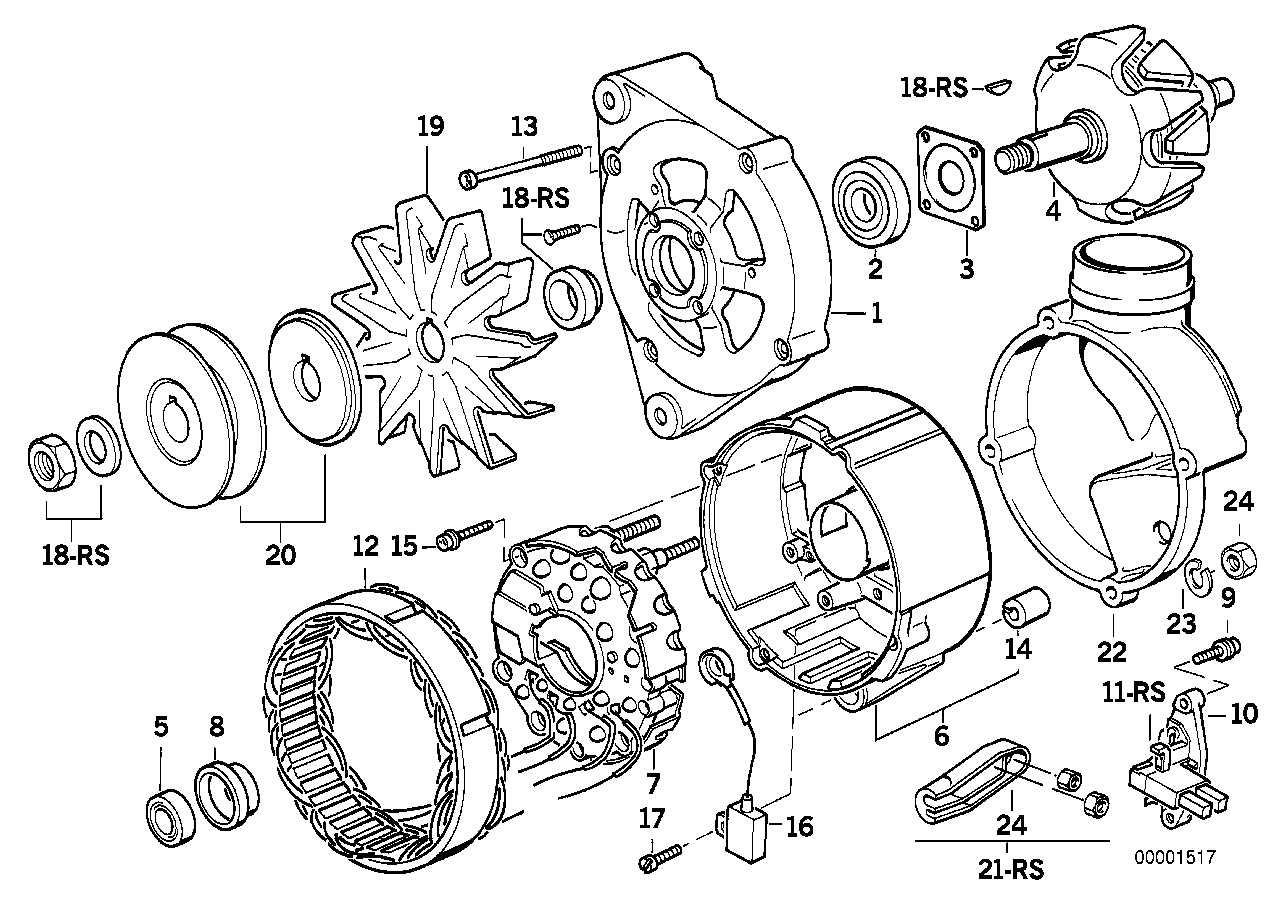 BMW 12 31 1 735 310 - Stator, alternator furqanavto.az