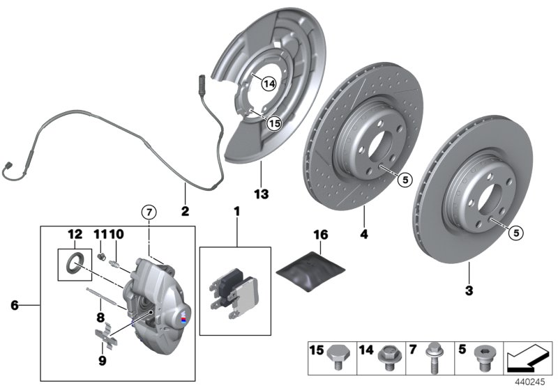 BMW 34116780509 - Disk əyləc pedləri üçün aksesuar dəsti furqanavto.az