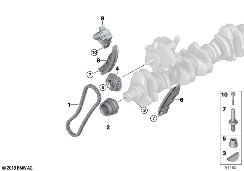 BMW 13 52 8 506 969 - Vaxt zəncirinin dəsti furqanavto.az