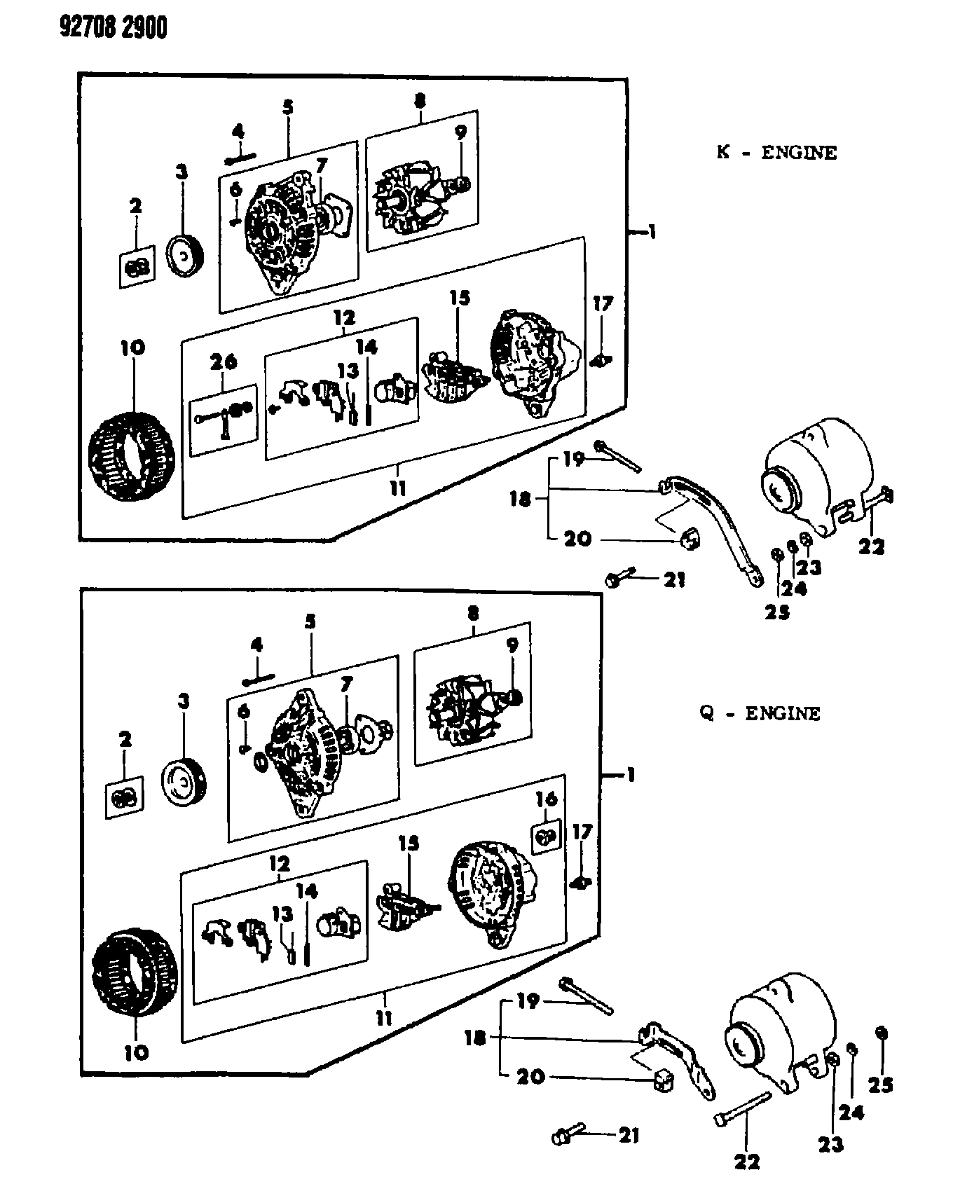 Mitsubishi MD61 1566 - Karbon fırçası, qanad dəsti, alternator furqanavto.az