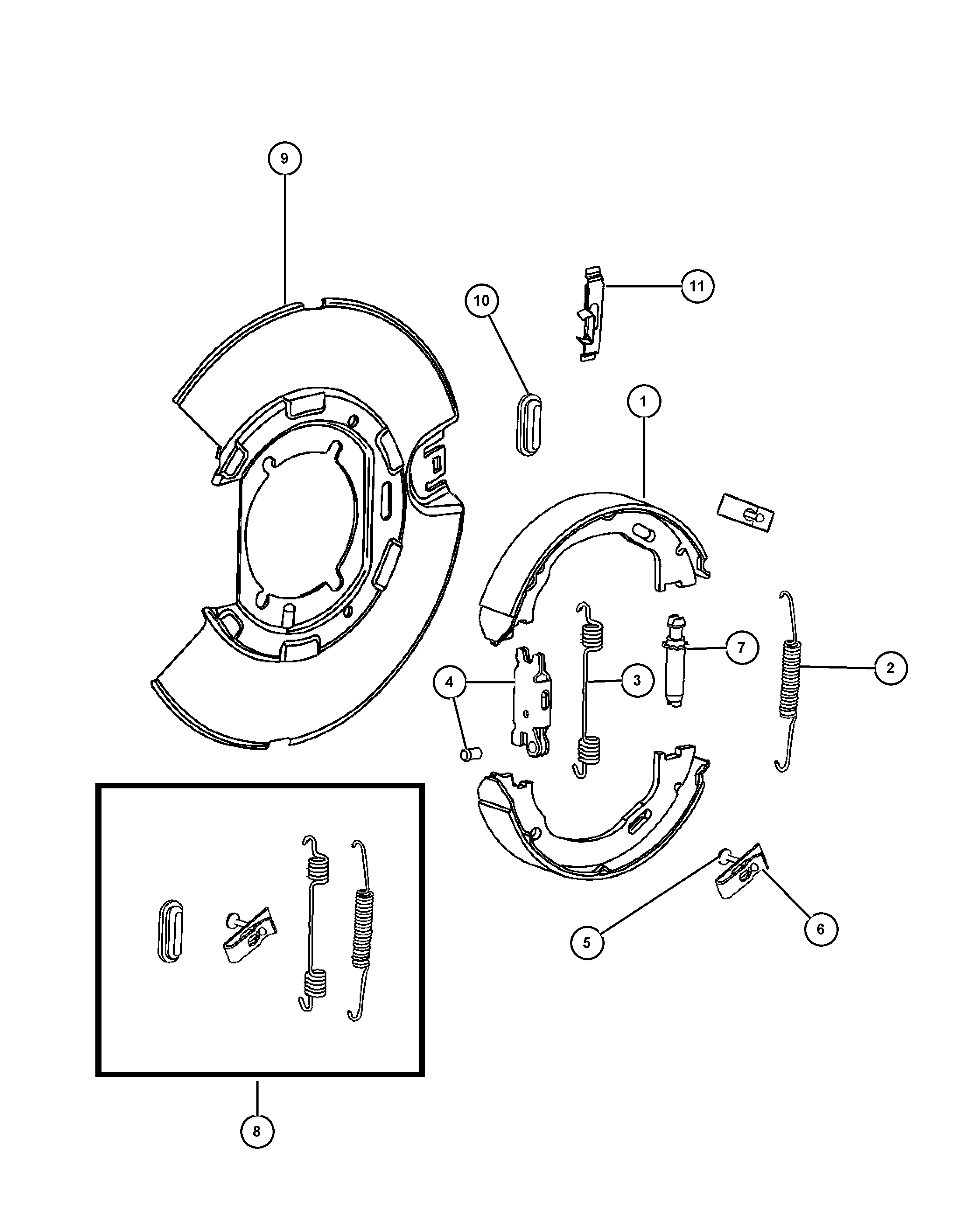 Chrysler 5137 624AA - Əyləc başlığı dəsti, dayanacaq əyləci furqanavto.az