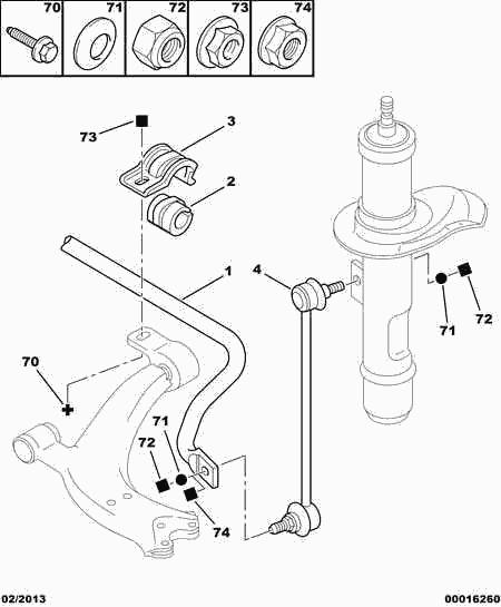 PEUGEOT 96 158 745 - Dəstək kol, stabilizator furqanavto.az