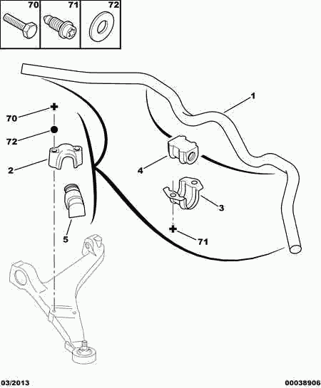 CITROËN 5097.33 - Dəstək kol, stabilizator furqanavto.az