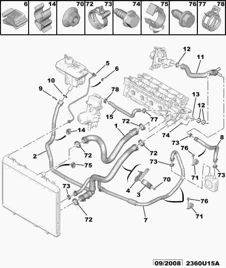 CITROËN/PEUGEOT 1343 JZ - Radiator şlanqı furqanavto.az