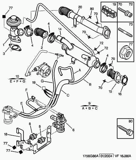 PEUGEOT 1628 2N - Möhür, EGR klapan furqanavto.az