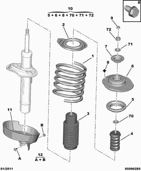 CITROËN/PEUGEOT 5031 73 - Üst Strut Montajı furqanavto.az