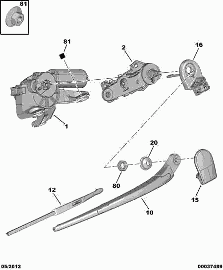 CITROËN 6405 K4 - Siləcək qolu, pəncərələrin təmizlənməsi furqanavto.az