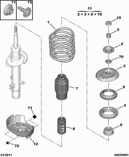 DS 5031 96 - FRONT SHOCK ABSORBER MOUNTING furqanavto.az