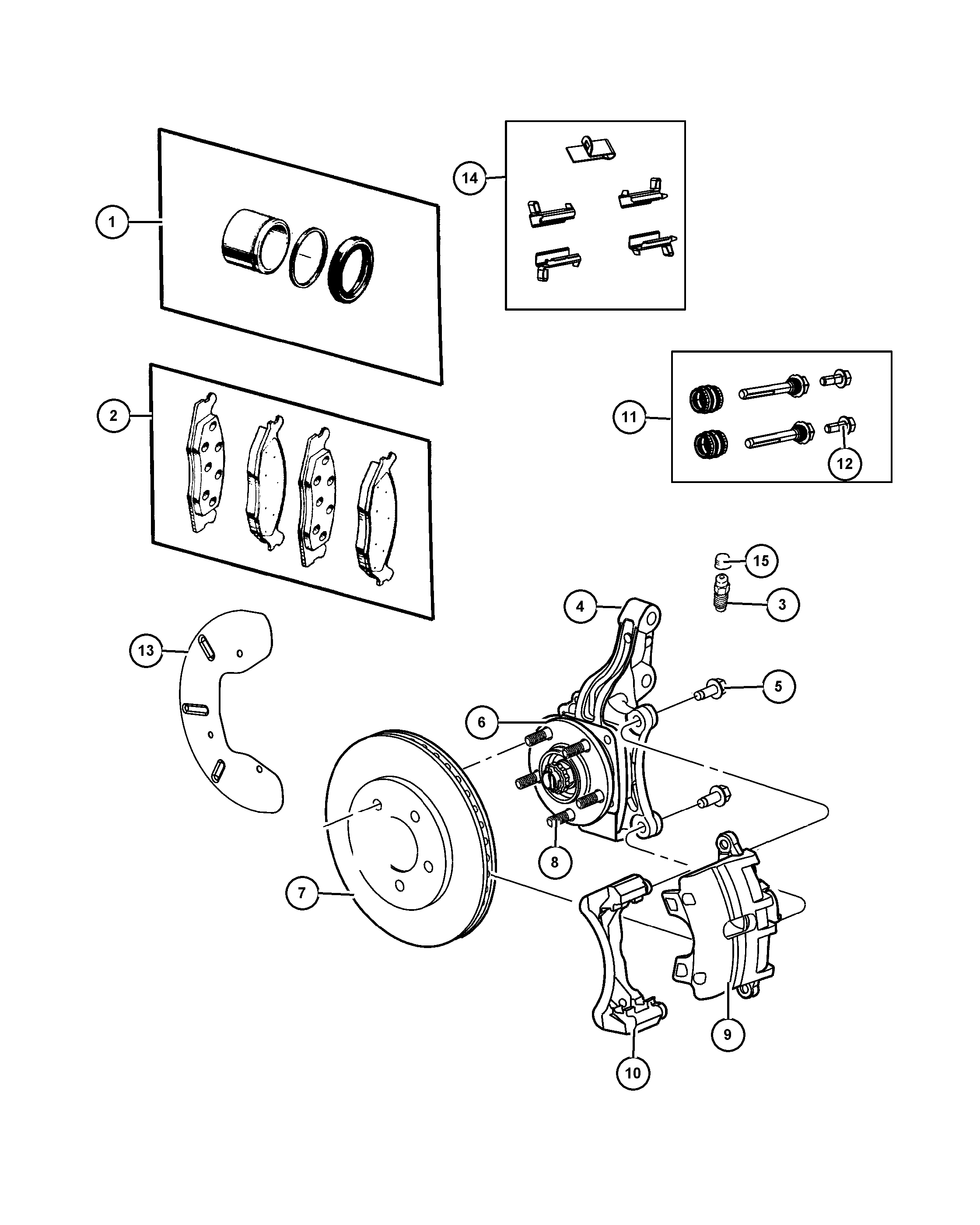 Jeep 68029 263AA - Əyləc altlığı dəsti, əyləc diski furqanavto.az