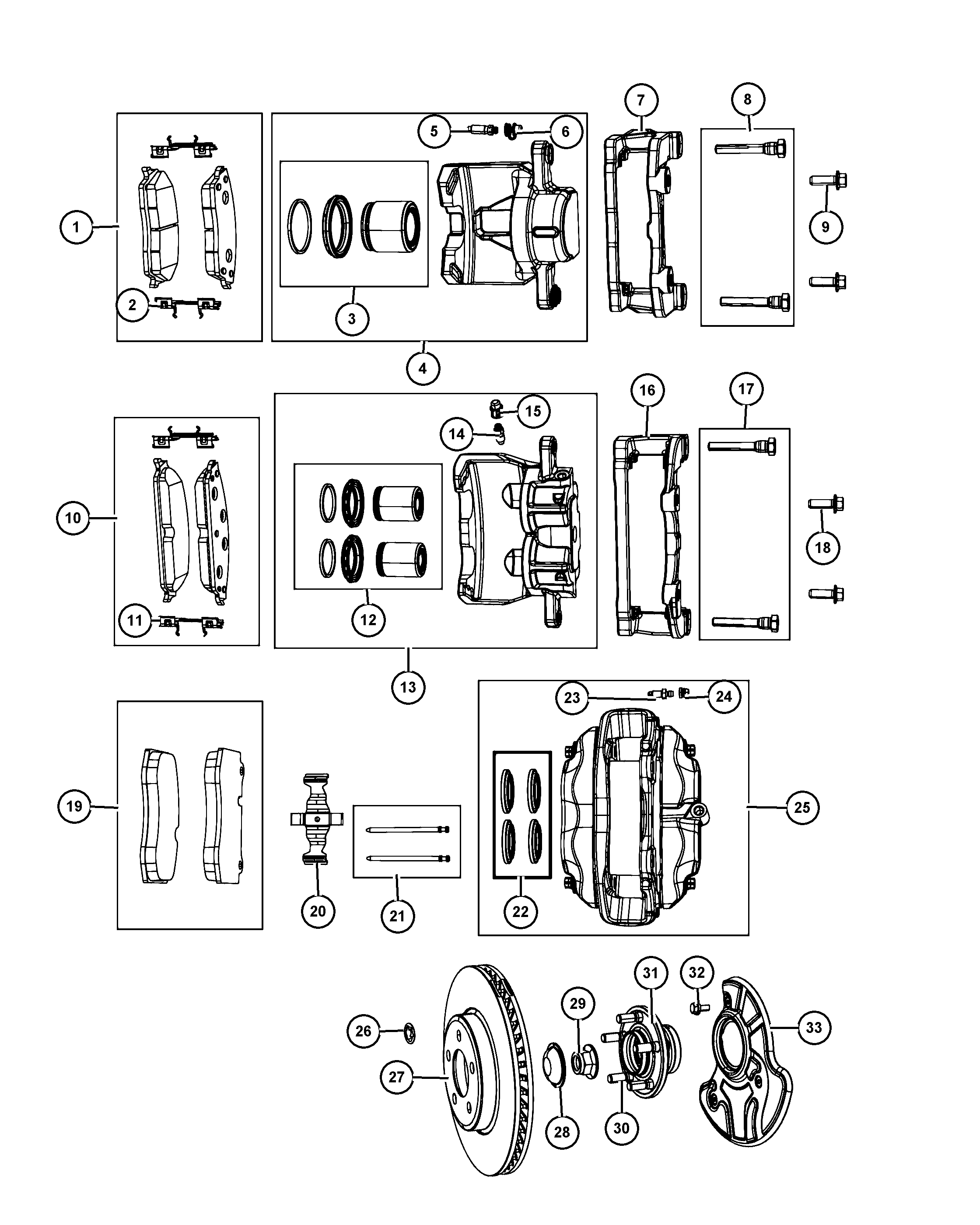 Chrysler 68144 213AA - Əyləc altlığı dəsti, əyləc diski furqanavto.az