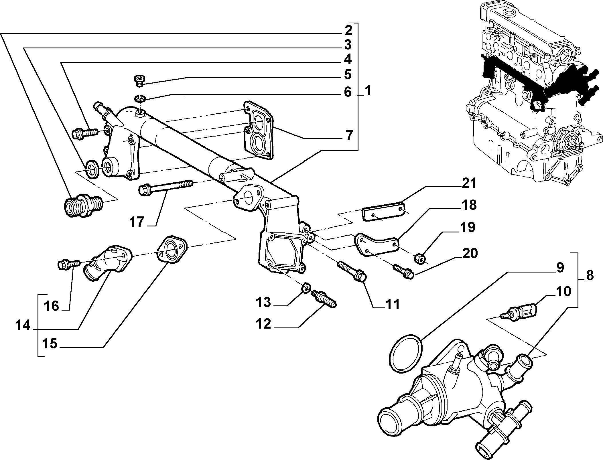 FIAT / LANCIA 46758434 - Termostat, soyuducu furqanavto.az