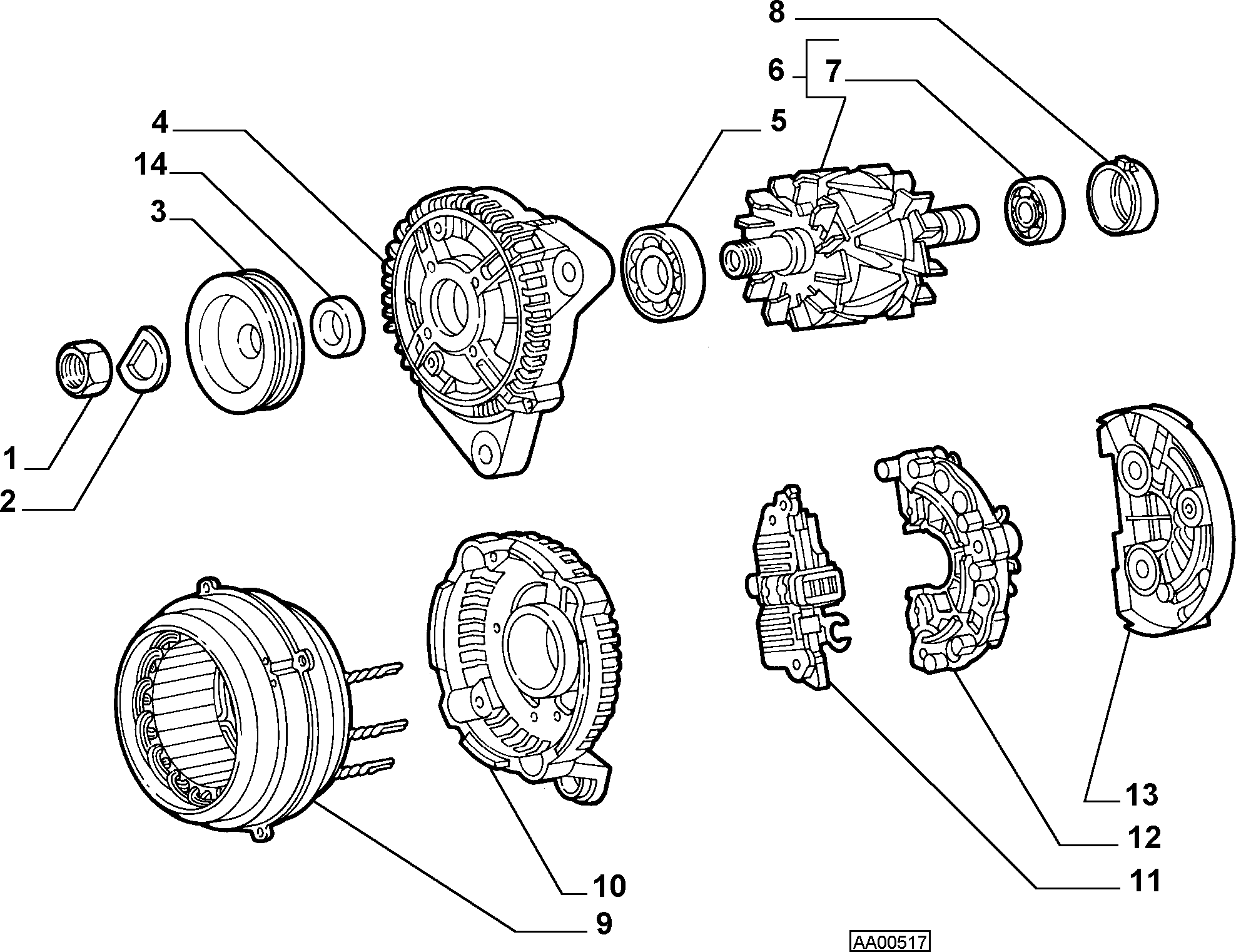 Alfa Romeo 9948483 - Dirici podşipnik, alternator furqanavto.az