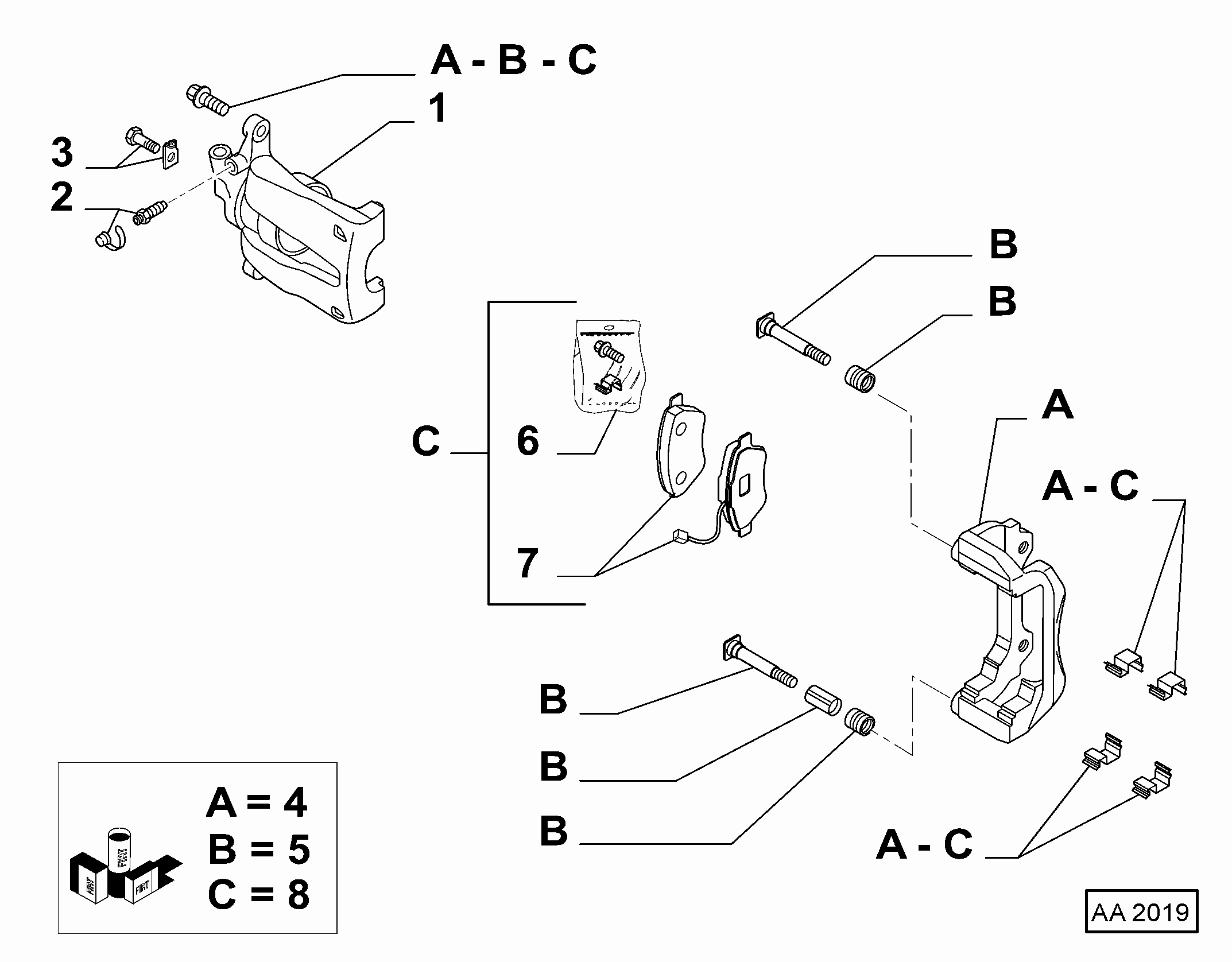 FIAT 77364589 - Əyləc altlığı dəsti, əyləc diski furqanavto.az