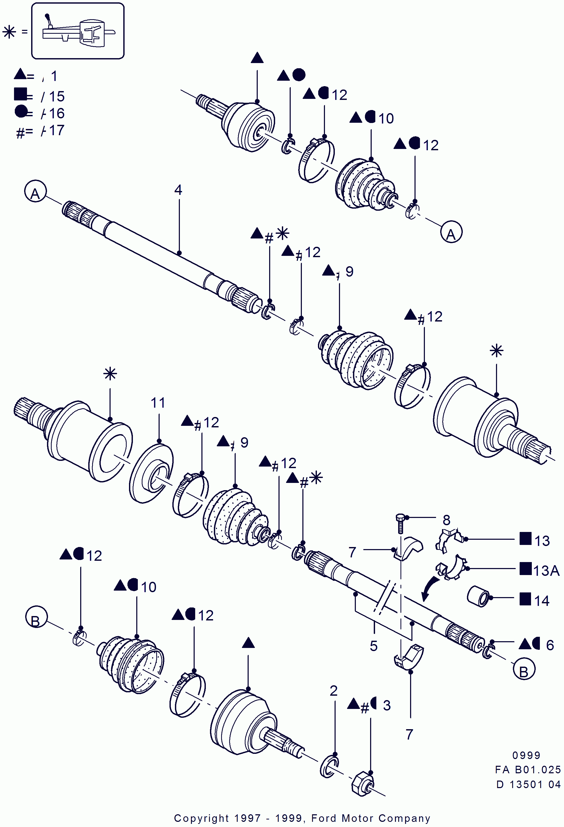 FORD 1689902 - Birləşmə dəsti, ötürücü val furqanavto.az