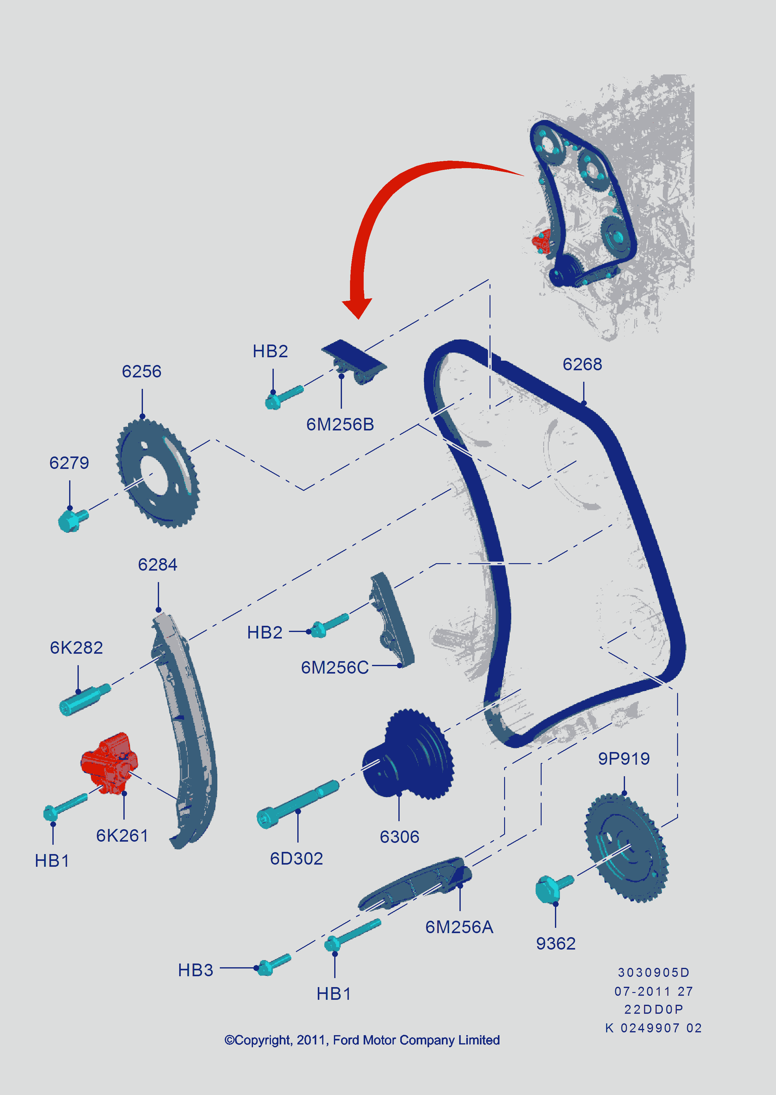 FORD 1 753 161 - Vaxt zəncirinin dəsti furqanavto.az