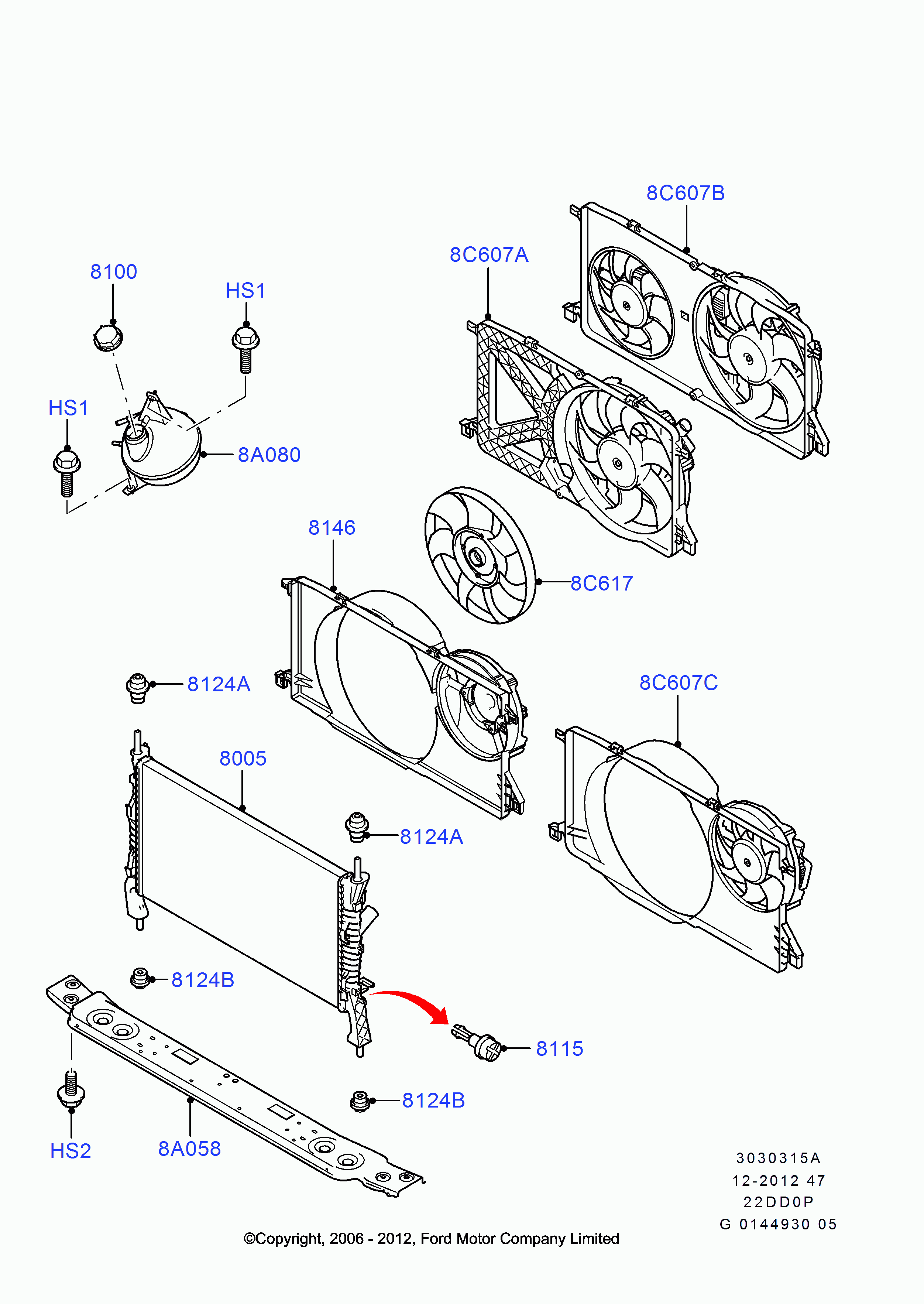 FORD ASIA / OCEANIA 1301104 - Sızdırmazlıq qapağı, soyuducu çəni furqanavto.az