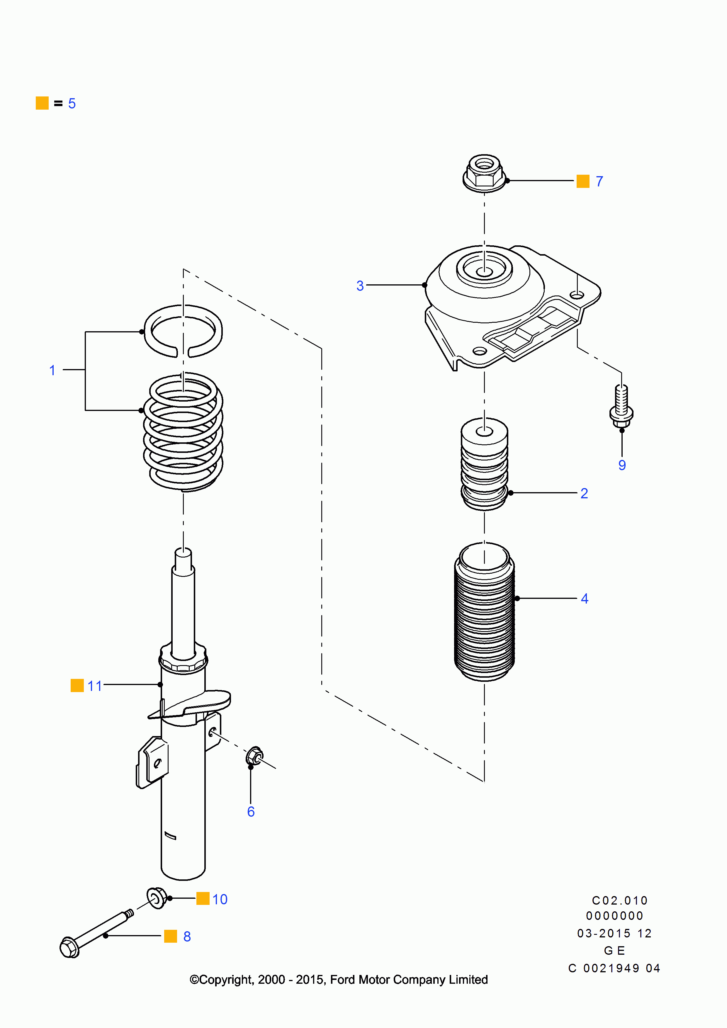 FORD 1303625 - Üst Strut Montajı furqanavto.az