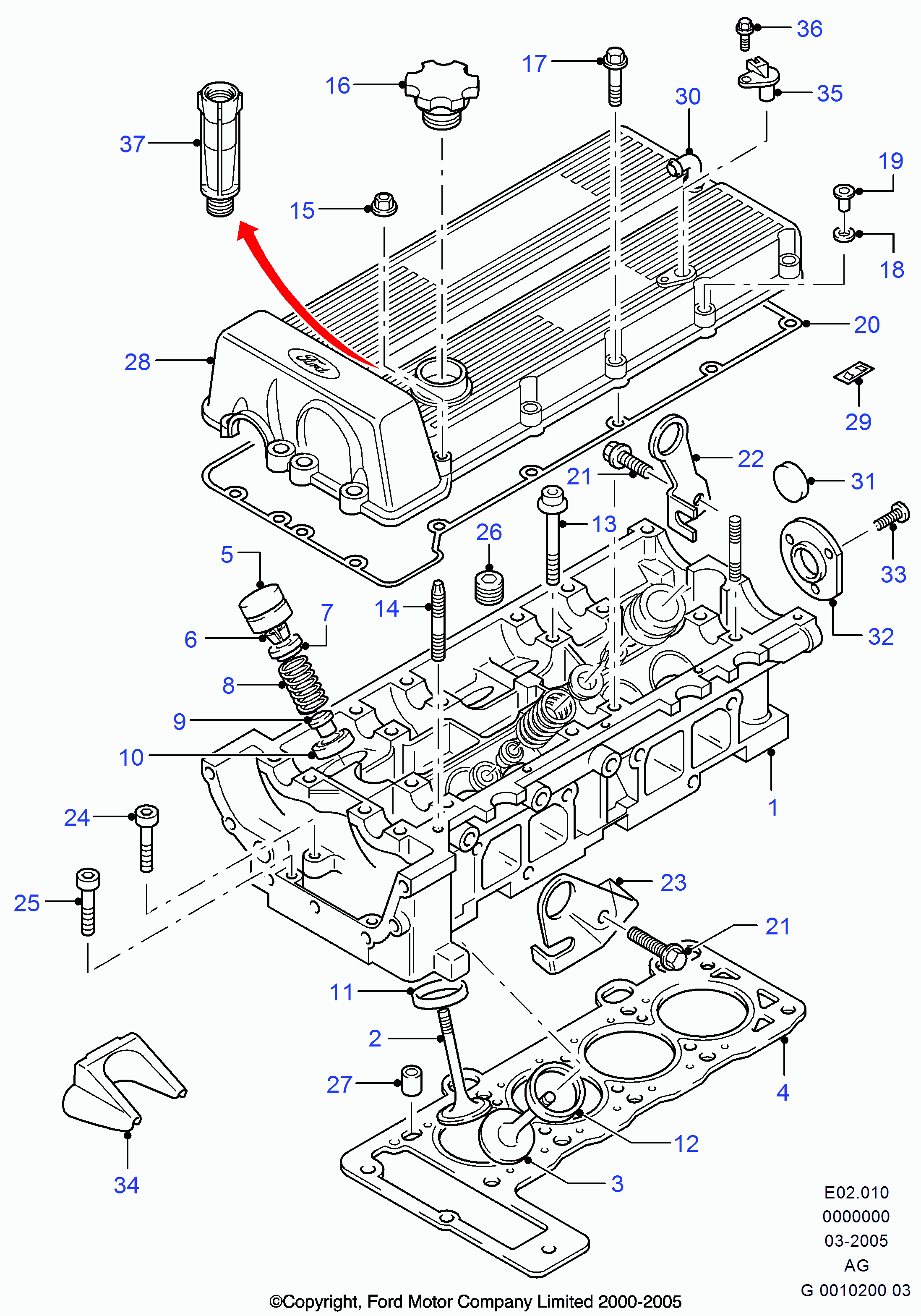 FORD 6 166 533 - Mühür halqası, klapan sapı furqanavto.az