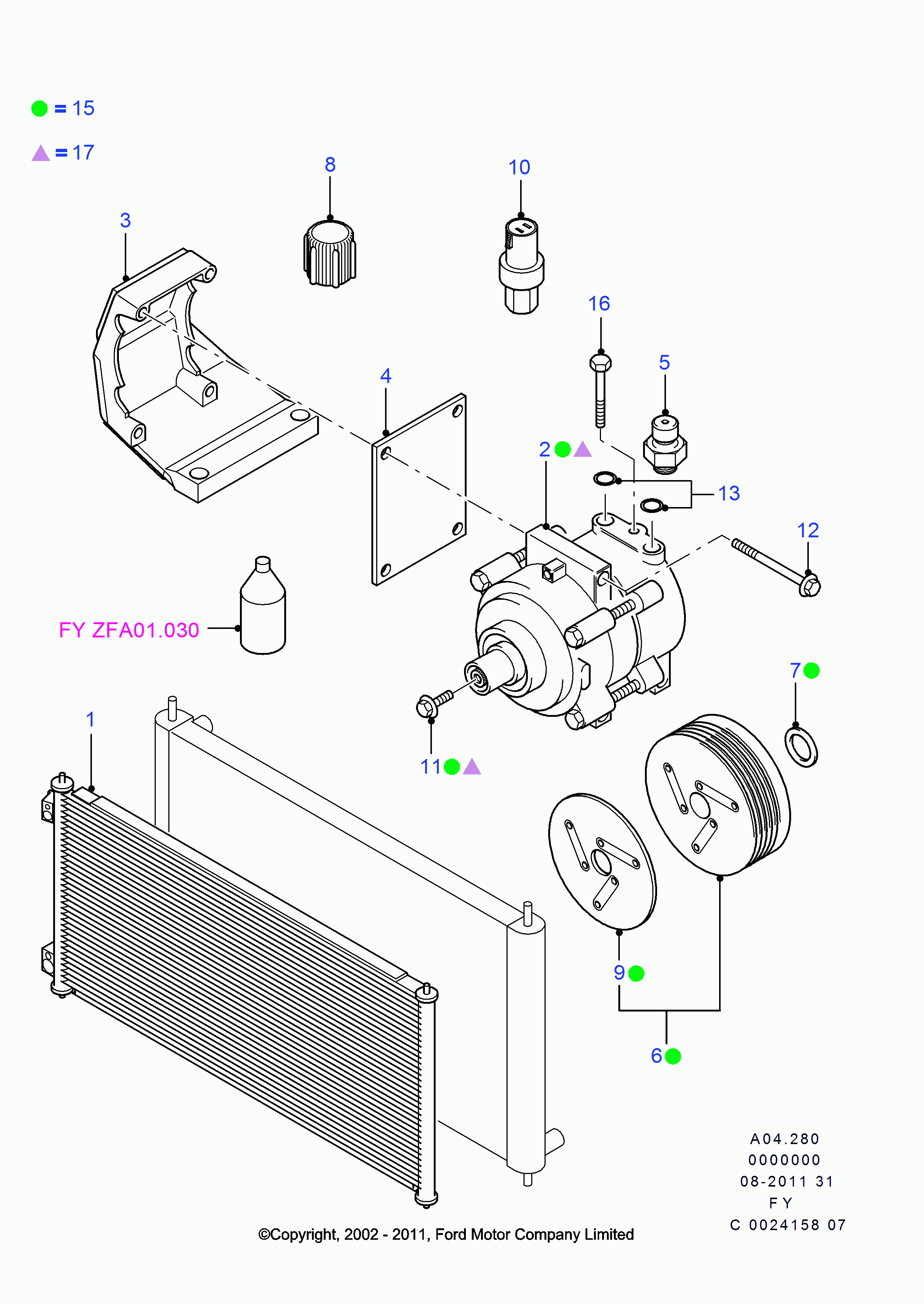 FORD 1 671 707 - Kondenser, kondisioner furqanavto.az