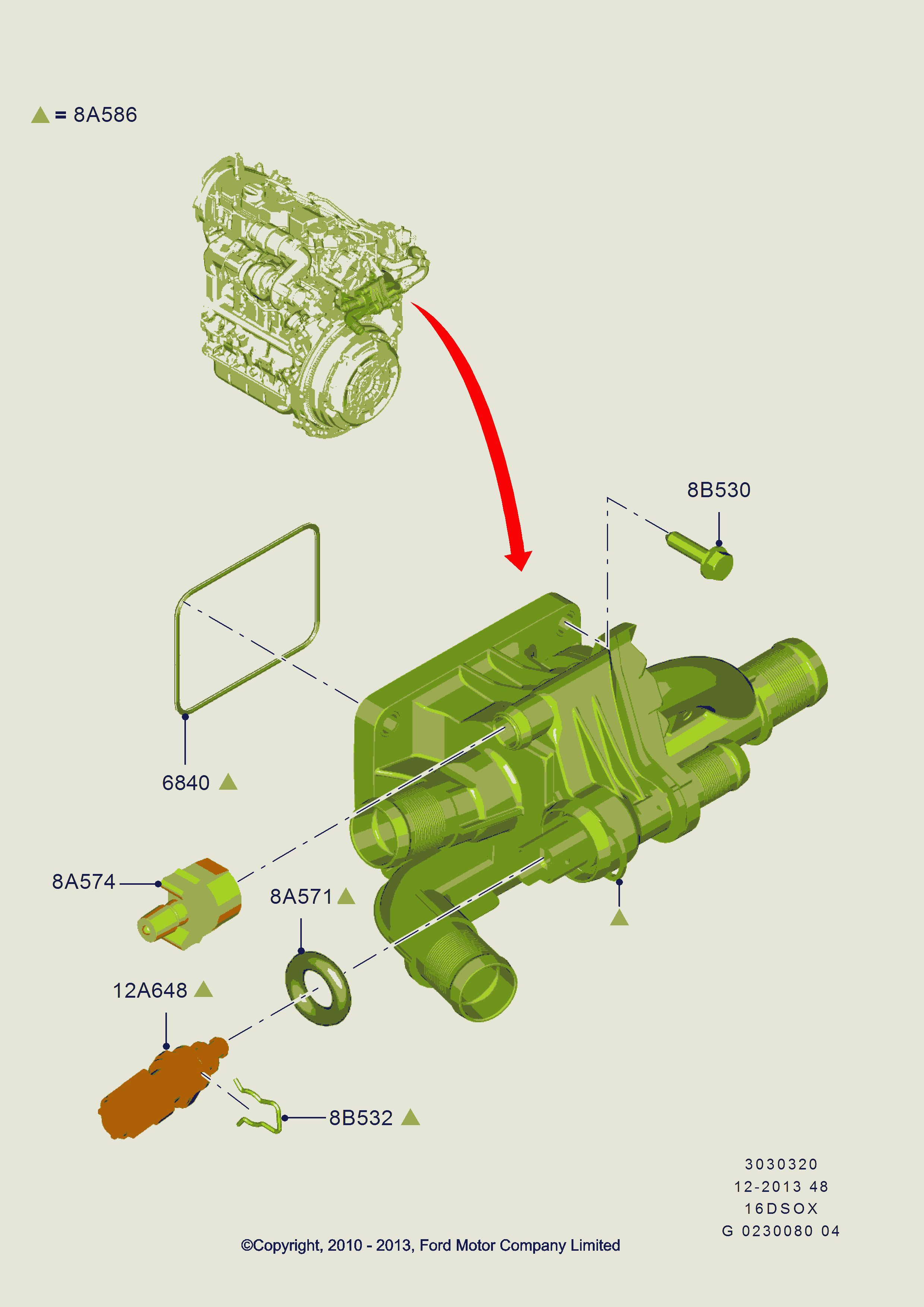 FORD 1251267 - Termostat, soyuducu furqanavto.az