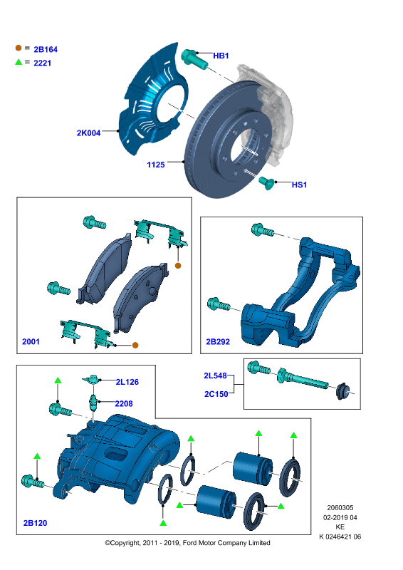 FORD 1723538 - Əyləc altlığı dəsti, əyləc diski furqanavto.az