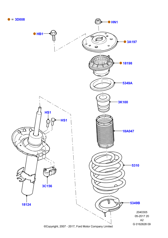 FORD 1539863 - Yollanan podşipnik, asma dayaq dayağının montajı furqanavto.az