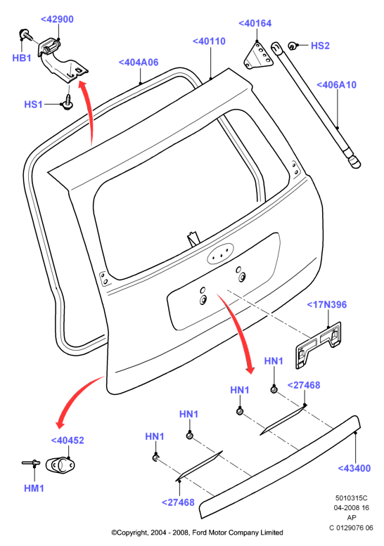 FORD 1349309 - Qazlı bulaq, baqaj, yük yeri furqanavto.az