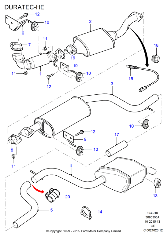 FORD 1 133 143 - Conta, egzoz borusu furqanavto.az