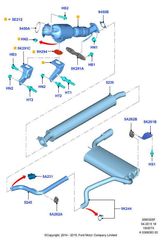 FORD 1 854 892 - Boru birləşdiricisi, egzoz sistemi furqanavto.az