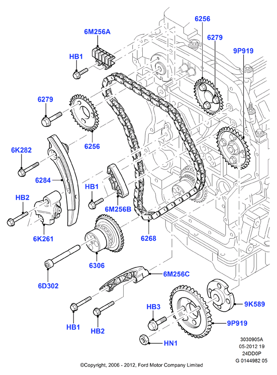 FORD 1 704 049 - Vaxt zəncirinin dəsti furqanavto.az