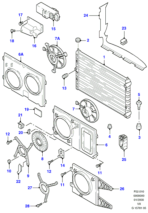 FORD 1 011 638 - Fen, radiator furqanavto.az