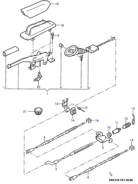 FORD 7201624 - Kabel, dayanacaq əyləci furqanavto.az