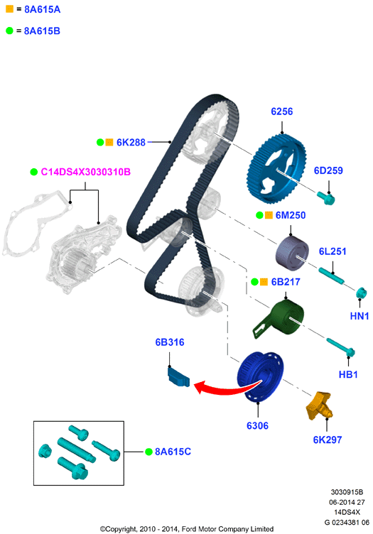 FORD 1754317 - Vaxt kəməri dəsti furqanavto.az