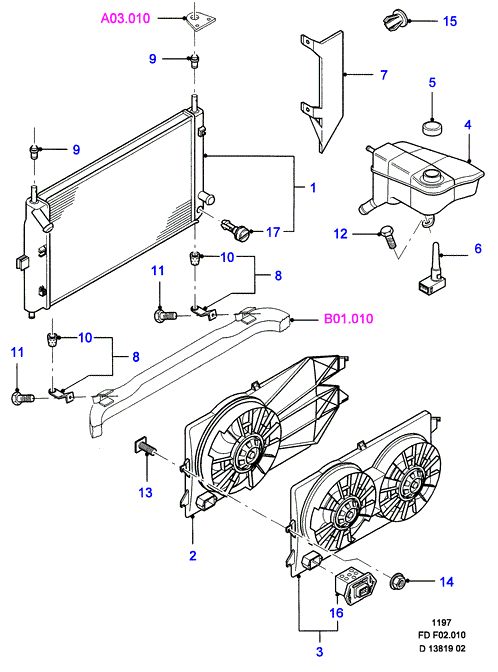 FORD 5055798 - Radiator, mühərrikin soyudulması furqanavto.az