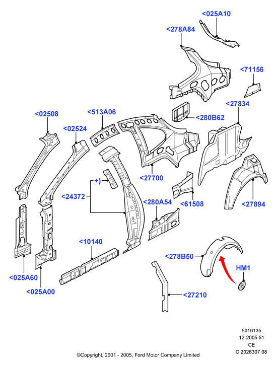 AKRON 1050069 - Reinforcement - A Pillar, RH, Inner furqanavto.az