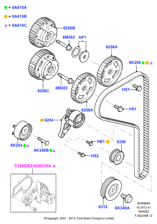 FORD 1057134 - Vaxt kəməri dəsti furqanavto.az