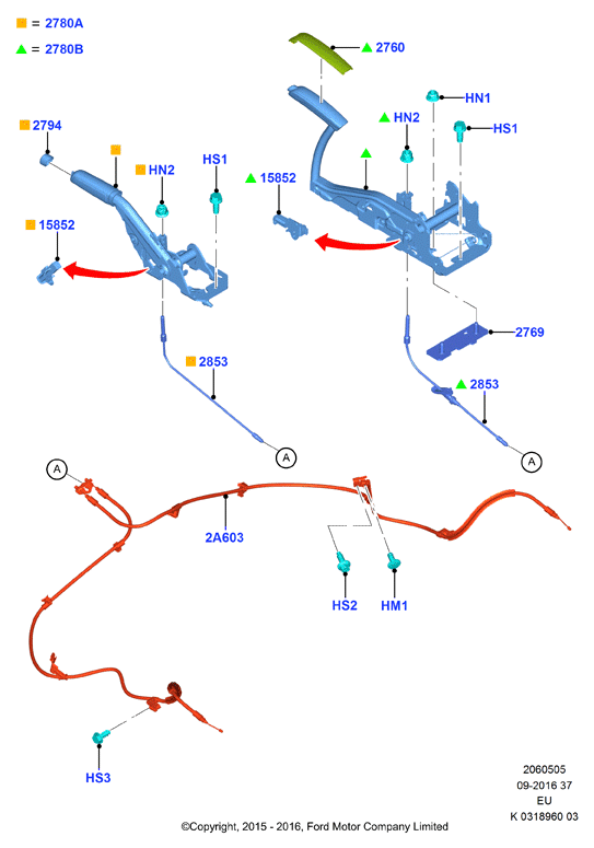 FORD 2015413 - Kabel, dayanacaq əyləci furqanavto.az